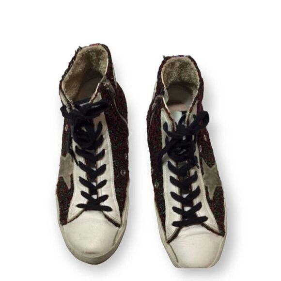 Golden Goose Francy Limited Edition High Top Sneakers Red Green EU 40 US 9 - Picture 1 of 16